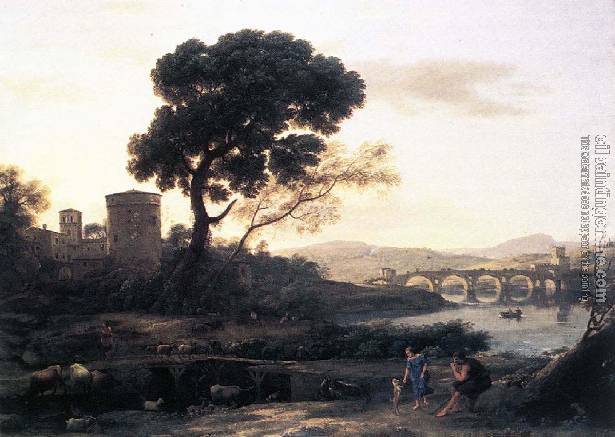 Lorrain, Claude - Landscape with Shepherds - The Pont Molle